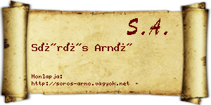 Sörös Arnó névjegykártya